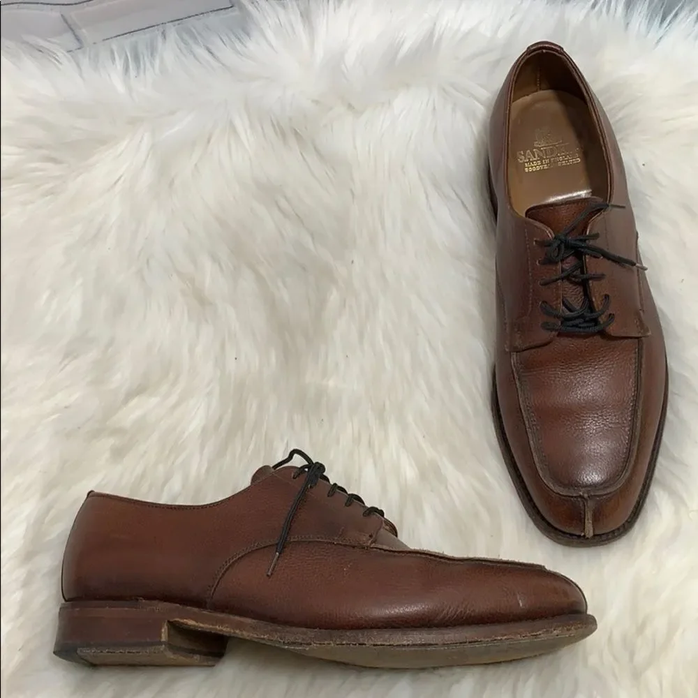 Sanders Tan Leather Lace Up Oxfords Size 8‎